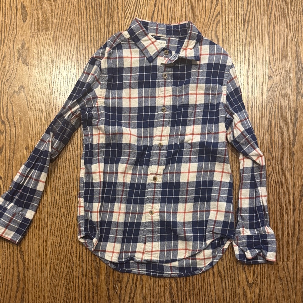 Crewcuts Blue and White flannel boys Shirt